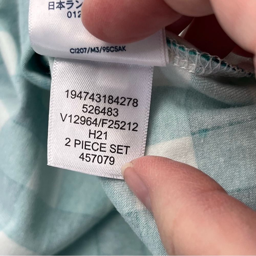 Draper James x Lands’ End Green White Checker Gingham Women 1X 16W - 18W Pajamas - Picture 5 of 13